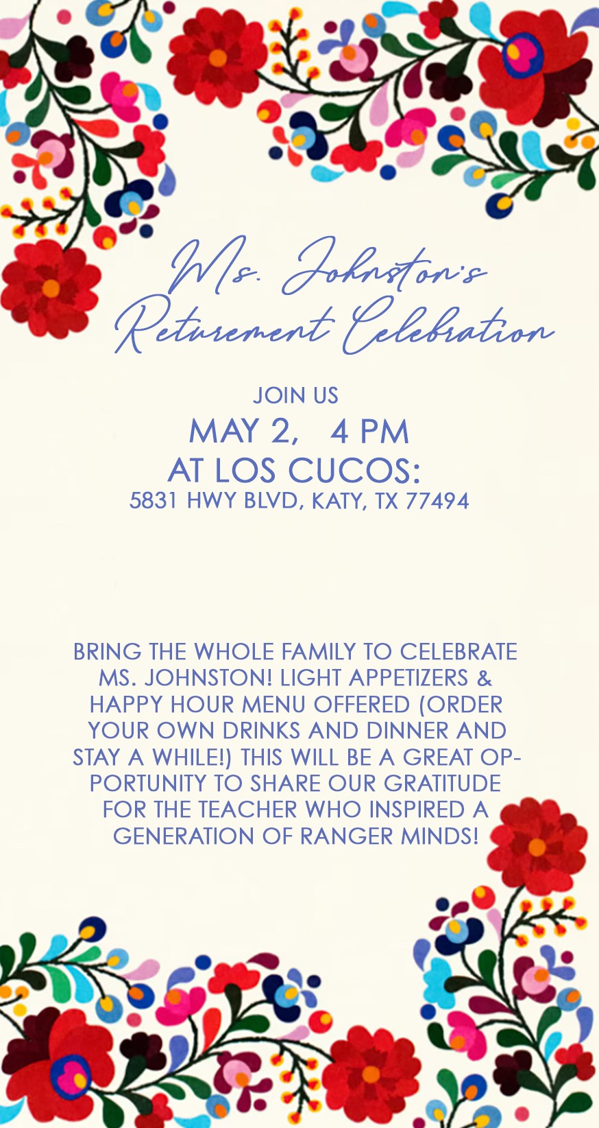Invitation to Ms. Johnston's Party